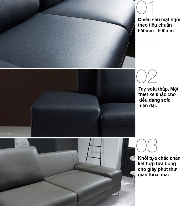 Sofa văng hiện đại da Ý cao cấp HNS05