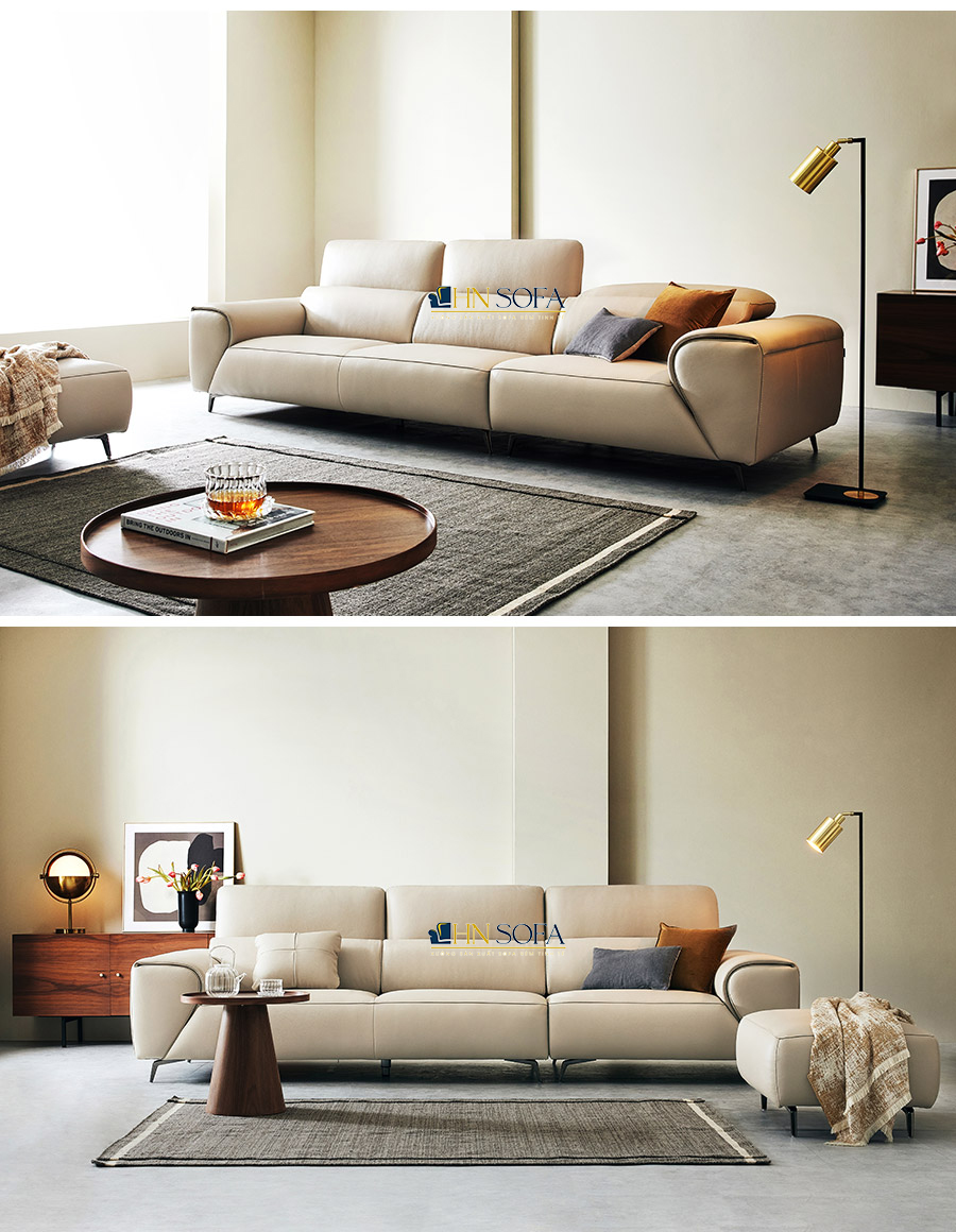 Mẫu sofa băng hiện đại bọc da Malaysia HNS37