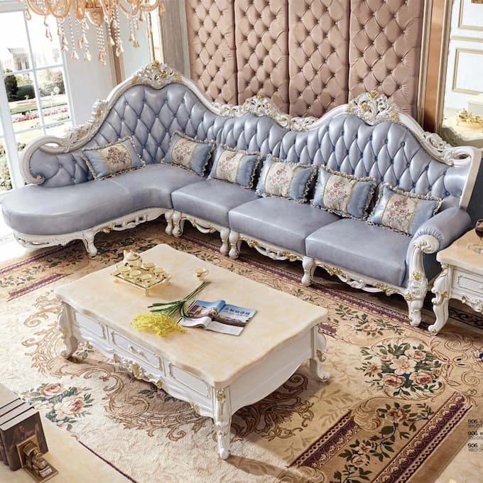 Ghế sofa phòng khách tân cổ điển cho không gian lớn